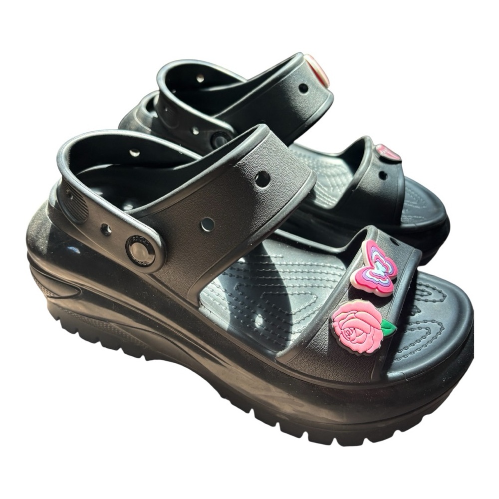 CROCS Black Sandals platform chunky